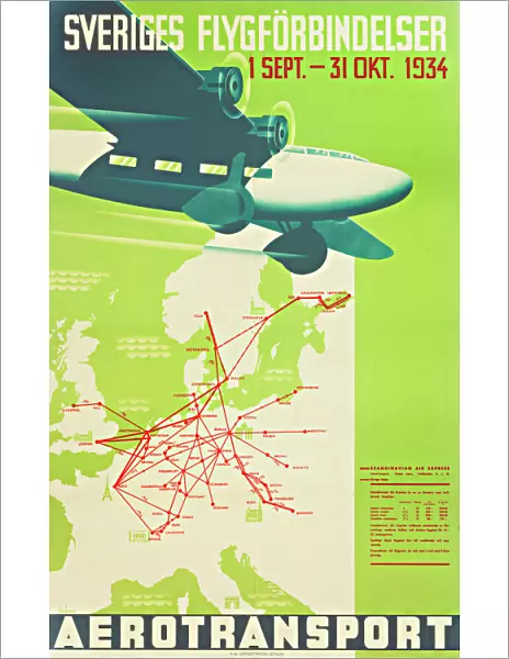 Swedish airline poster