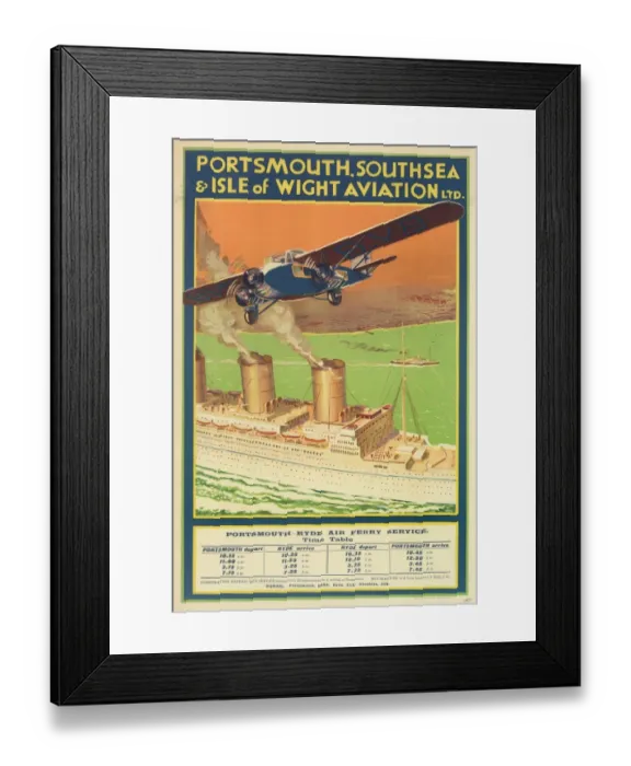 Framed Print : Portsmouth, Southsea & Isle of Wight Aviation Poster Framed Print : Portsmouth, Southsea & Isle of Wight Aviation Poster