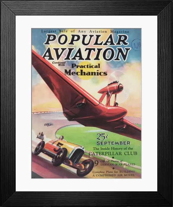 Framed Print : Cover design, Popular Aviation Magazine Framed Print : Cover design, Popular Aviation Magazine
