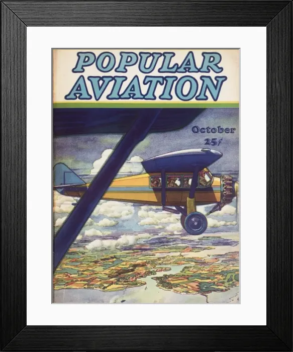 Framed Print : Cover design, Popular Aviation Magazine Framed Print : Cover design, Popular Aviation Magazine