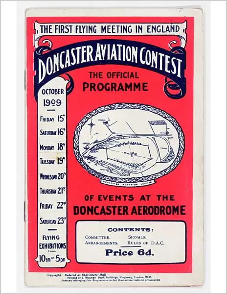 Cover design, Doncaster Aviation Contest Programme