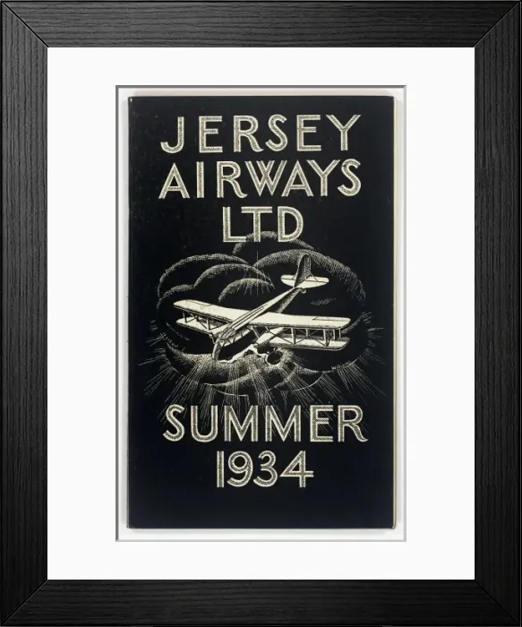 Framed Print : Cover design, Jersey Airways timetable Framed Print : Cover design, Jersey Airways timetable