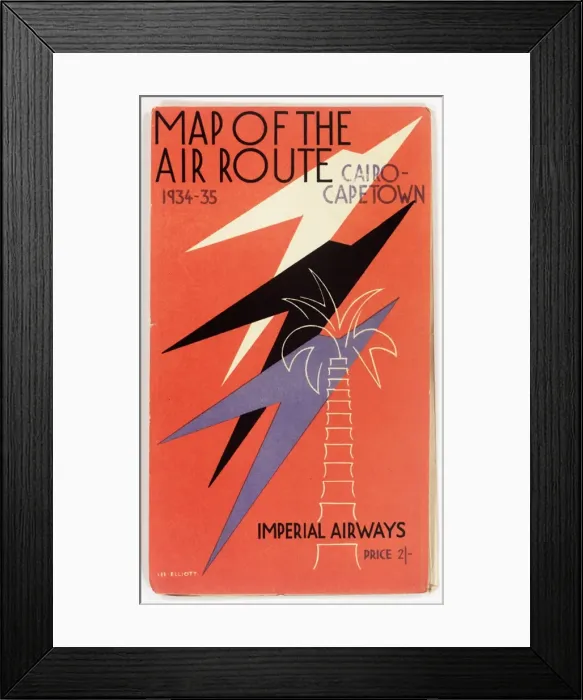 Framed Print : Cover design, Imperial Airways map Framed Print : Cover design, Imperial Airways map