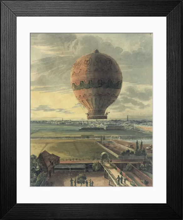Framed Print : Ornately decorated balloon in flight Framed Print : Ornately decorated balloon in flight