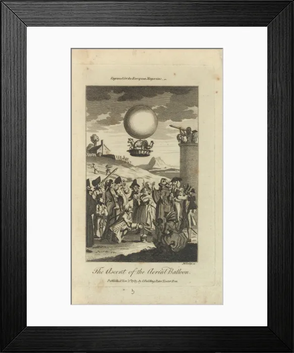 Framed Print : Balloon ascending with animal passengers Framed Print : Balloon ascending with animal passengers