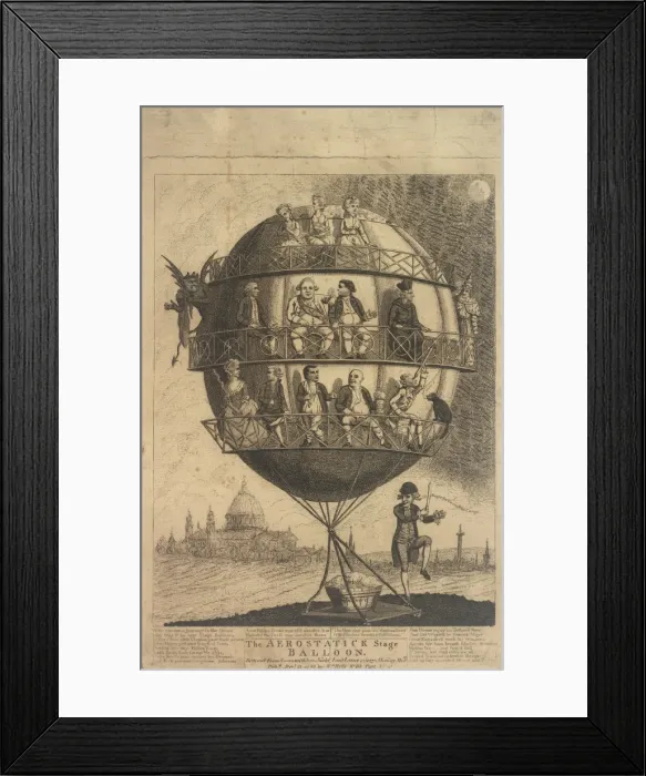 Framed Print : Satirical ballooning cartoon Framed Print : Satirical ballooning cartoon