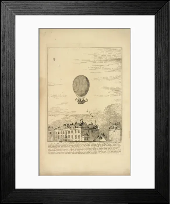 Framed Print : Blanchards balloon ascent, Chelsea, London Framed Print : Blanchards balloon ascent, Chelsea, London