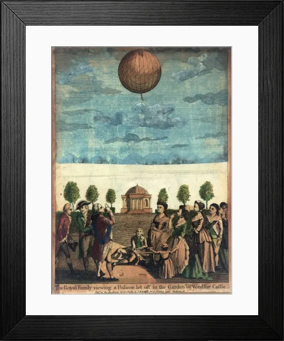 Framed Print : Royal Family viewing balloon ascent, Windsor Framed Print : Royal Family viewing balloon ascent, Windsor