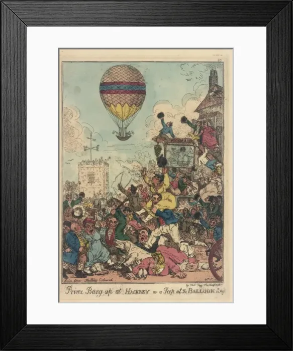 Framed Print : Satirical ballooning cartoon Framed Print : Satirical ballooning cartoon