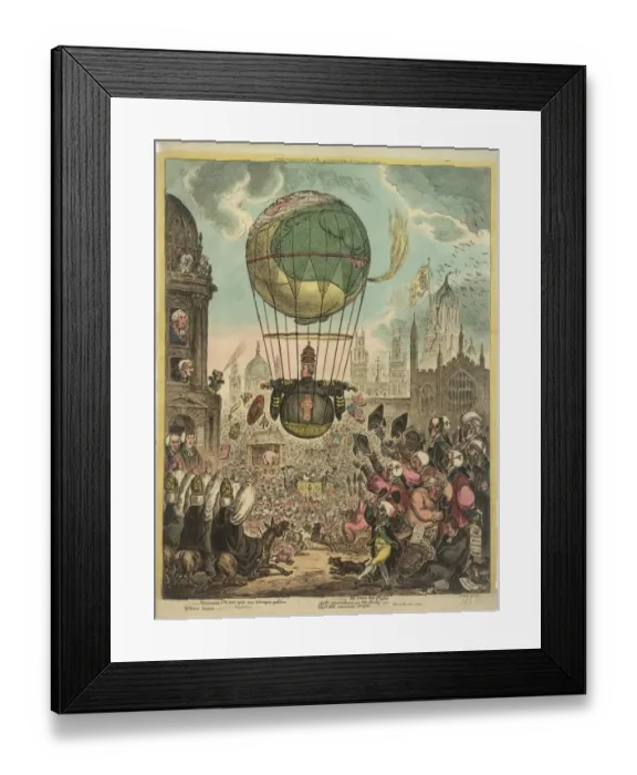 Framed Print : Satirical ballooning cartoon, Lord Grenville Framed Print : Satirical ballooning cartoon, Lord Grenville