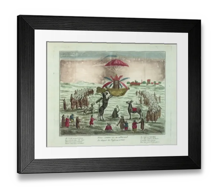 Framed Print : People and animals with a balloon Framed Print : People and animals with a balloon