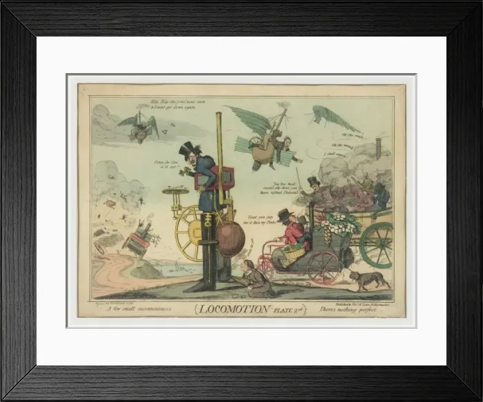 Framed Print : Satirical cartoon, Locomotion Plate 2 Framed Print : Satirical cartoon, Locomotion Plate 2