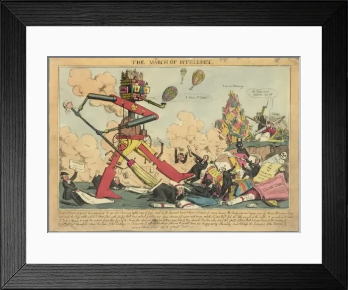 Framed Print : Satirical cartoon, The March of Intellect Framed Print : Satirical cartoon, The March of Intellect