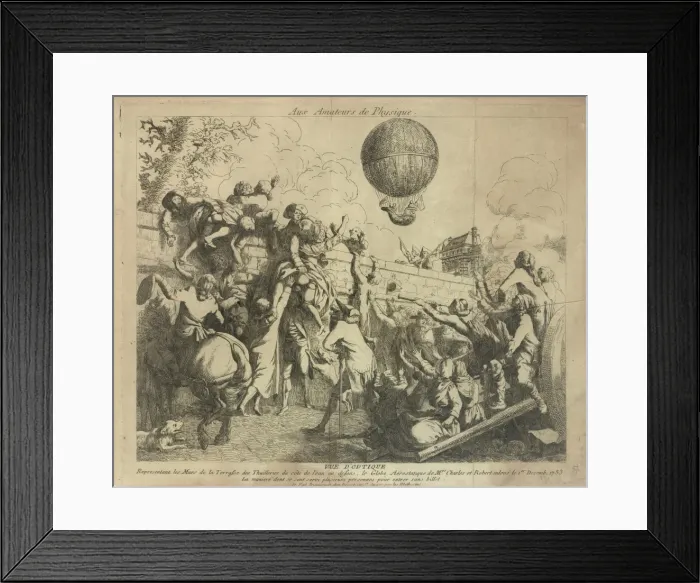 Framed Print : Spectators of balloon ascent, Paris Framed Print : Spectators of balloon ascent, Paris