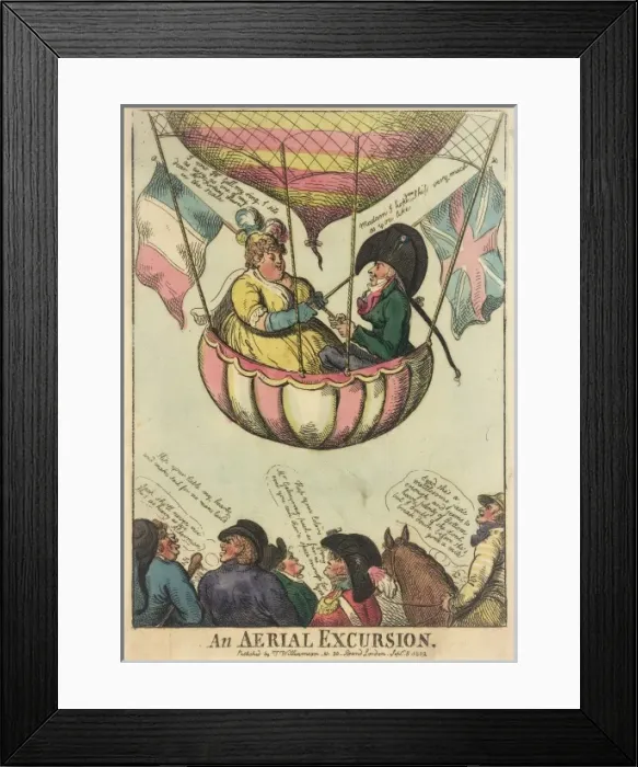 Framed Print : Satirical cartoon, An Aerial Excursion Framed Print : Satirical cartoon, An Aerial Excursion