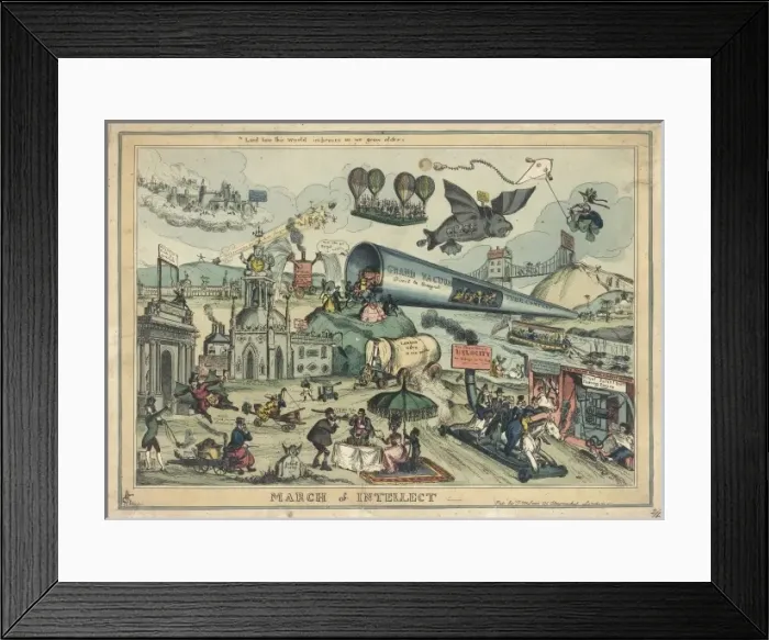 Framed Print : Satirical cartoon, March of Intellect Framed Print : Satirical cartoon, March of Intellect