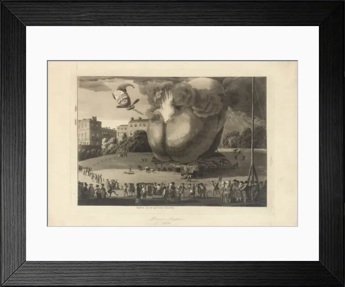Framed Print : Satirical ballooning cartoon Framed Print : Satirical ballooning cartoon