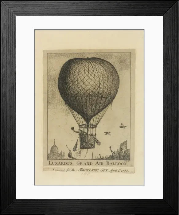 Framed Print : Lunardi in a balloon Framed Print : Lunardi in a balloon