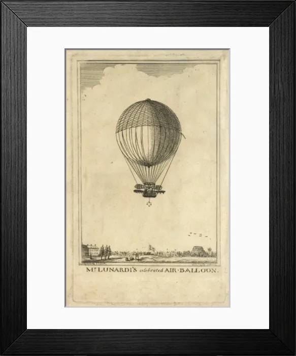 Framed Print : Lunardi air balloon in London Framed Print : Lunardi air balloon in London