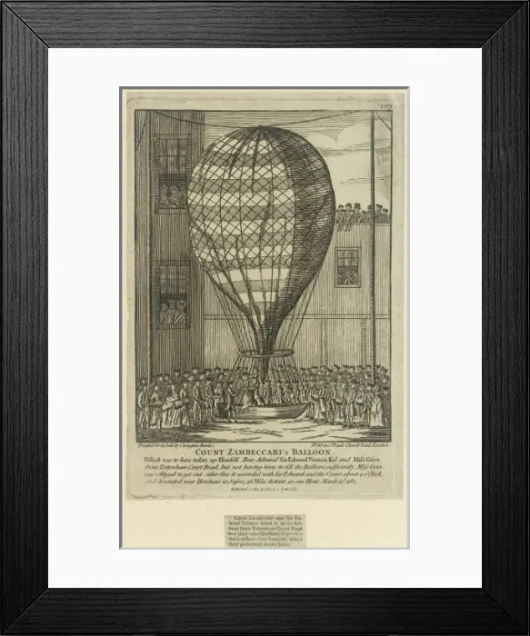 Framed Print : Count Zambeccaris balloon Framed Print : Count Zambeccaris balloon