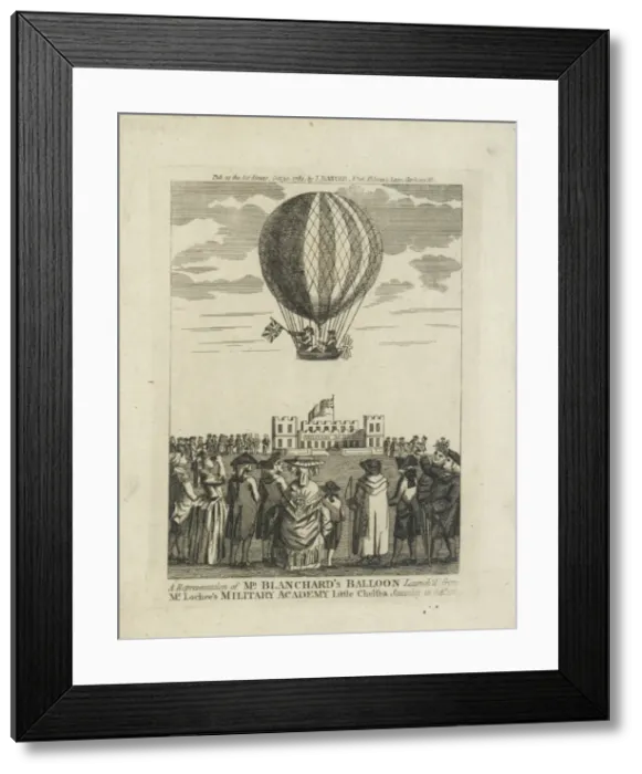 Framed Print : Blanchards balloon ascent, Little Chelsea Framed Print : Blanchards balloon ascent, Little Chelsea