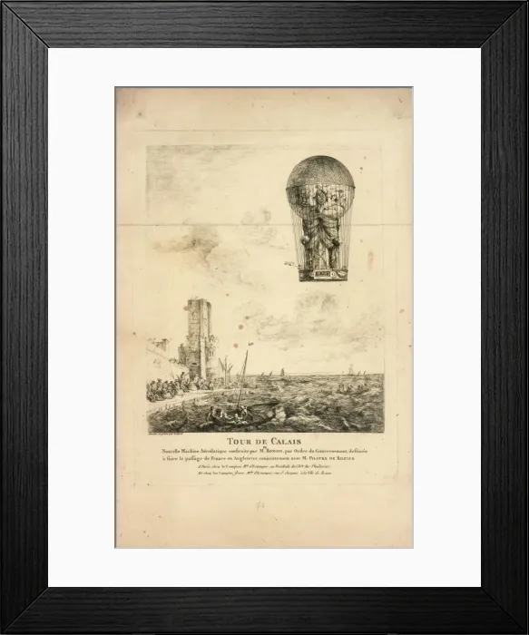 Framed Print : Balloon over Calais Framed Print : Balloon over Calais