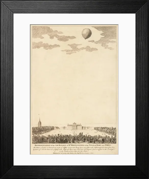 Framed Print : Montgolfier balloon, Champ de Mars, Paris Framed Print : Montgolfier balloon, Champ de Mars, Paris