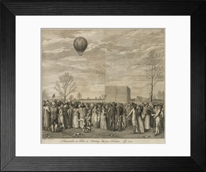 Framed Print : Blanchards balloon ascent, Nuremberg, Germany Framed Print : Blanchards balloon ascent, Nuremberg, Germany