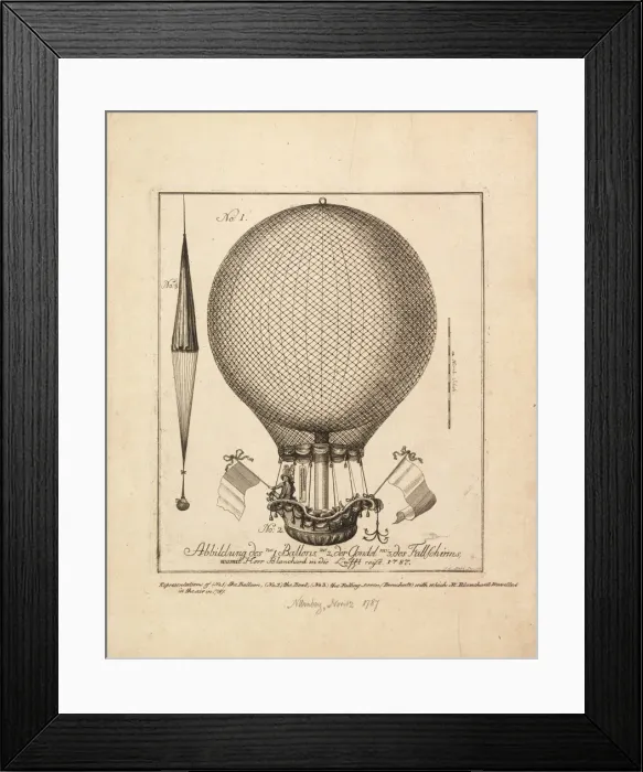 Framed Print : Blanchard balloon ascent, Nuremberg, Germany Framed Print : Blanchard balloon ascent, Nuremberg, Germany