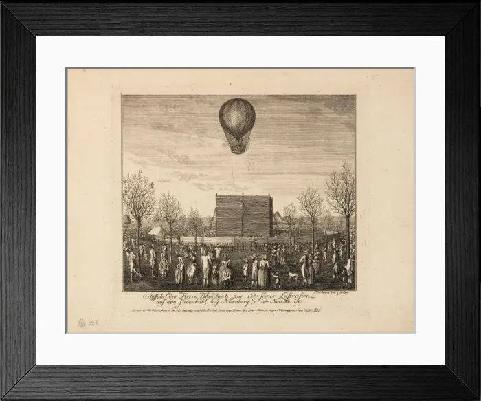 Framed Print : Blanchard balloon ascent, Nuremberg, Germany Framed Print : Blanchard balloon ascent, Nuremberg, Germany