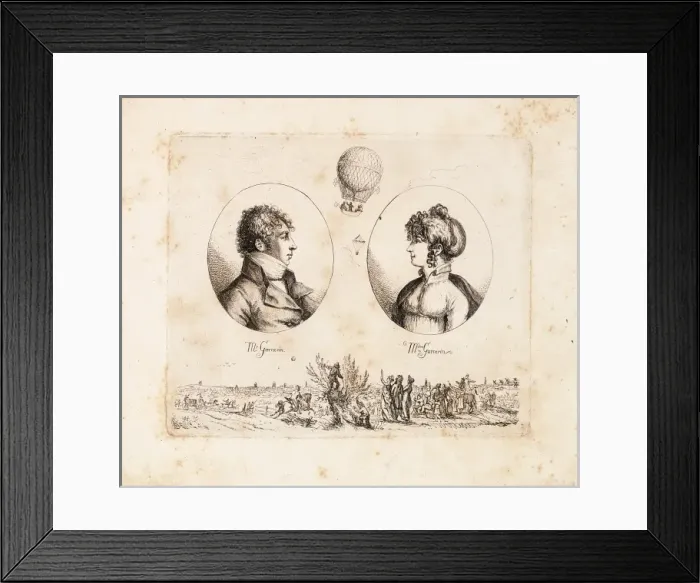 Framed Print : Garnerin, husband and wife, French ballooning couple Framed Print : Garnerin, husband and wife, French ballooning couple