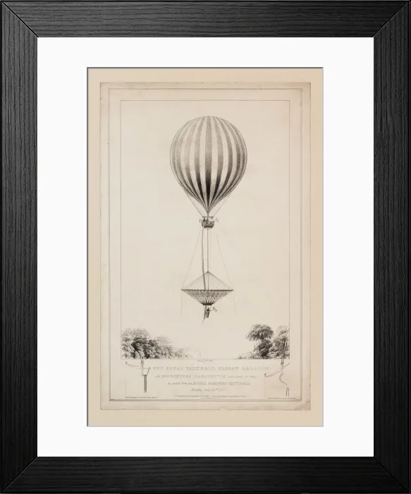 Framed Print : Balloon with parachute, tragic accident of Mr Cocking Framed Print : Balloon with parachute, tragic accident of Mr Cocking
