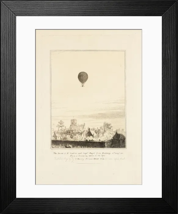 Framed Print : Sadler and Paget balloon ascent, Hackney Framed Print : Sadler and Paget balloon ascent, Hackney