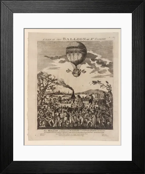 Framed Print : Sadler and Paget balloon ascent, Hackney Framed Print : Sadler and Paget balloon ascent, Hackney