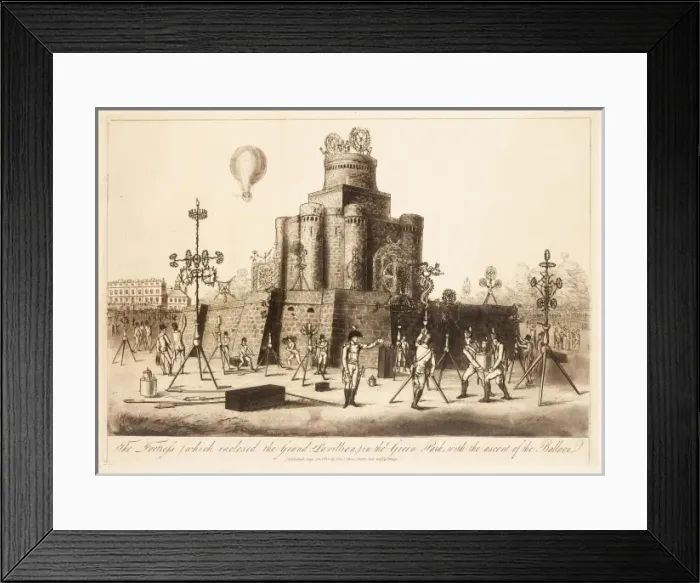 Framed Print : Fortress in Green Park, Sadler balloon ascent Framed Print : Fortress in Green Park, Sadler balloon ascent