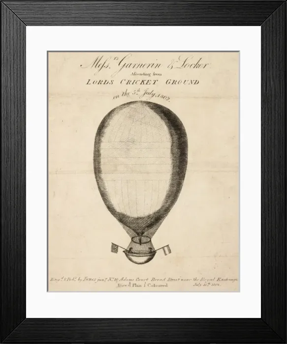 Framed Print : Balloon ascent, Garnerin and Locker Framed Print : Balloon ascent, Garnerin and Locker