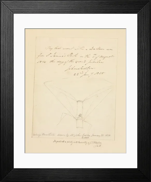 Framed Print : Sketch of Cockings parachute Framed Print : Sketch of Cockings parachute