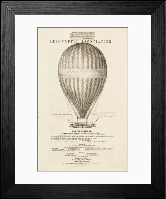 Framed Print : Page of prospectus, Aeronautic Association Framed Print : Page of prospectus, Aeronautic Association