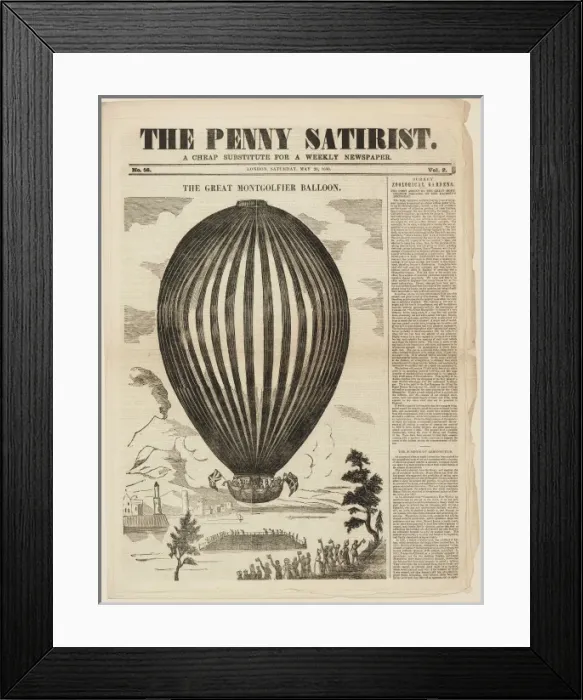 Framed Print : Ballooning celebration for Queen Victorias birthday Framed Print : Ballooning celebration for Queen Victorias birthday
