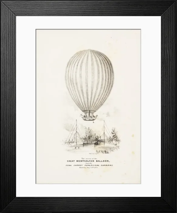 Framed Print : Balloon ascent on Queen Victorias birthday Framed Print : Balloon ascent on Queen Victorias birthday
