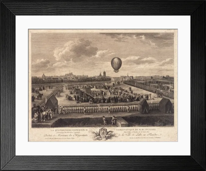 Framed Print : Blanchard and Lepinard balloon ascent Framed Print : Blanchard and Lepinard balloon ascent