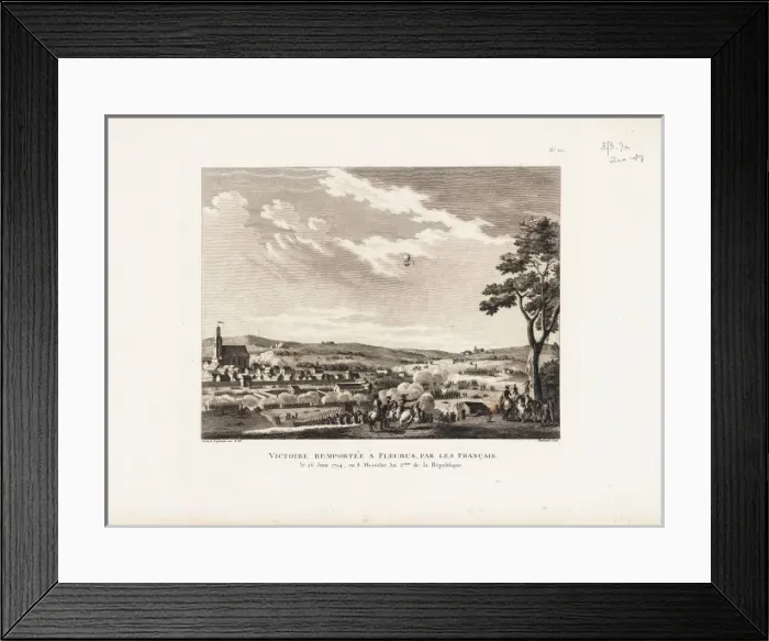 Framed Print : Battle of Fleurus with balloon Framed Print : Battle of Fleurus with balloon