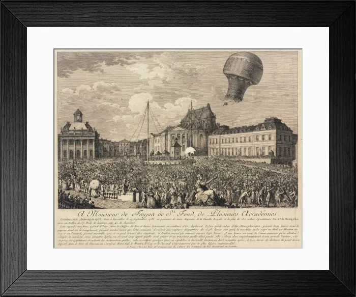 Framed Print : Montgolfier balloon ascent, Versailles Framed Print : Montgolfier balloon ascent, Versailles