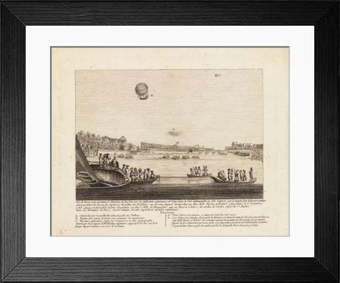 Framed Print : Balloon ascent from Tuileries Gardens, Paris Framed Print : Balloon ascent from Tuileries Gardens, Paris