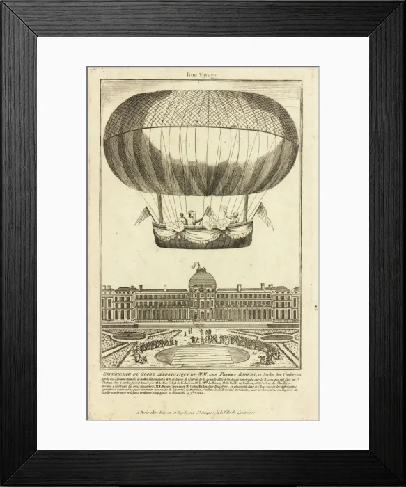 Framed Print : Balloon ascent from Tuileries Gardens, Paris Framed Print : Balloon ascent from Tuileries Gardens, Paris