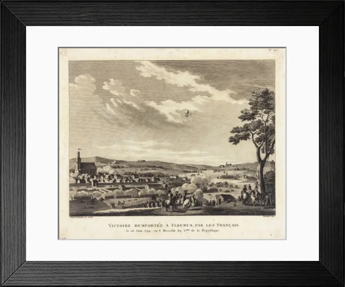 Framed Print : Battle of Fleurus with balloon Framed Print : Battle of Fleurus with balloon