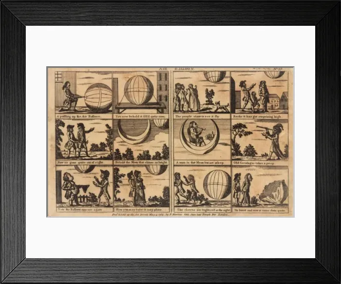 Framed Print : Satirical images of an Air Balloon Framed Print : Satirical images of an Air Balloon