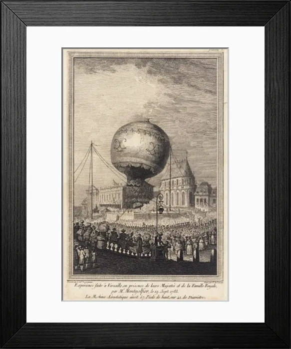 Framed Print : Montgolfier balloon ascent, Versailles Framed Print : Montgolfier balloon ascent, Versailles