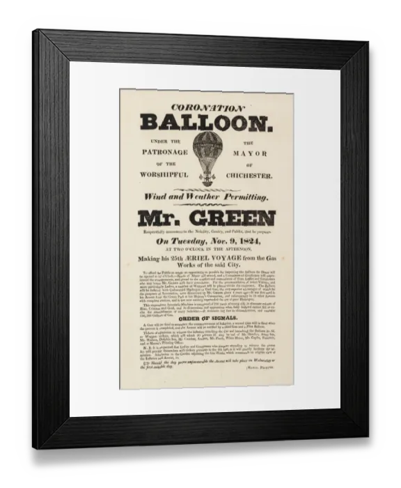 Framed Print : Balloon event, Charles Green, Chichester Framed Print : Balloon event, Charles Green, Chichester