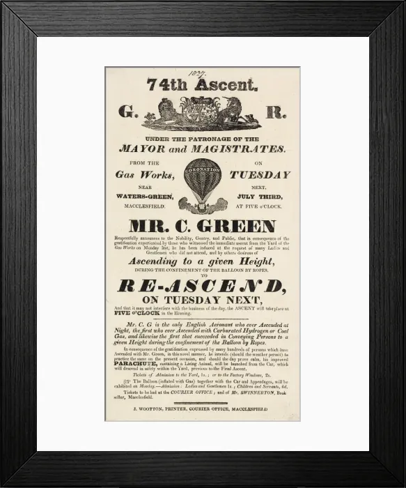 Framed Print : Balloon event, Charles Green, Macclesfield Framed Print : Balloon event, Charles Green, Macclesfield